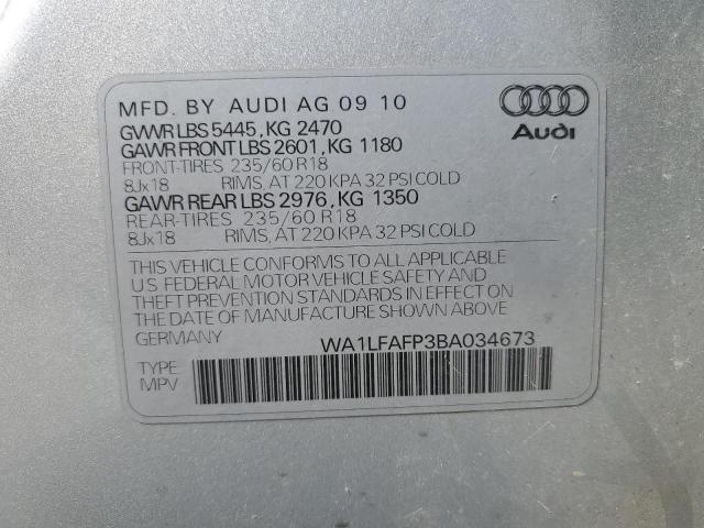 WA1LFAFP3BA034673 - 2011 AUDI Q5 PREMIUM PLUS Gümüş foto 13