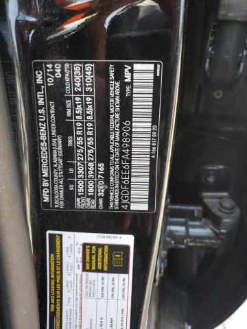 4JGDF6EE6FA498906 - 2015 MERCEDES-BENZ GL 450 4MATIC BLACK photo 13