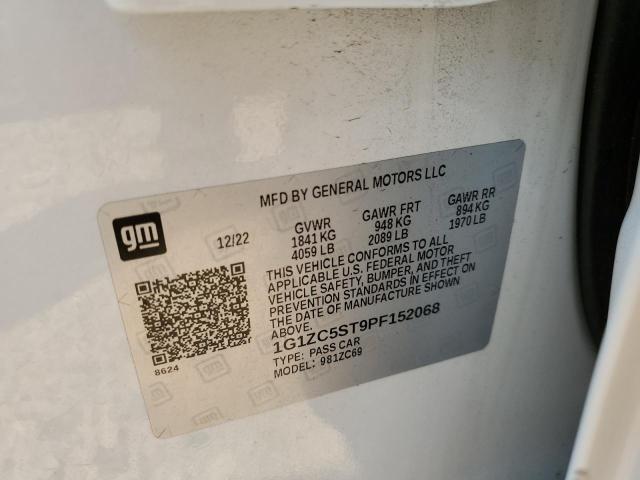 1G1ZC5ST9PF152068 - 2023 CHEVROLET MALIBU LS Weiß Foto 12