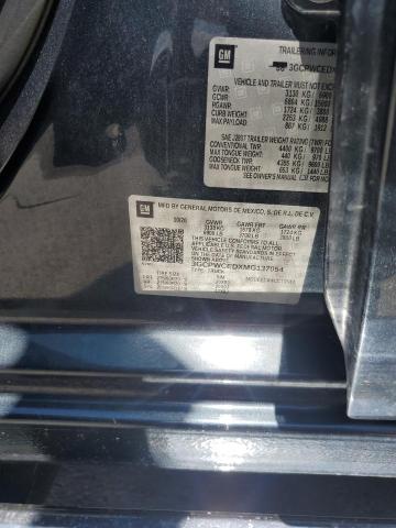 3GCPWCEDXMG137054 - 2021 CHEVROLET SILVERADO C1500 LT 蓝色 照片 12