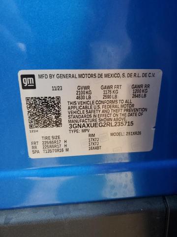 3GNAXUEG2RL235715 - 2024 CHEVROLET EQUINOX LT 蓝色 照片 13