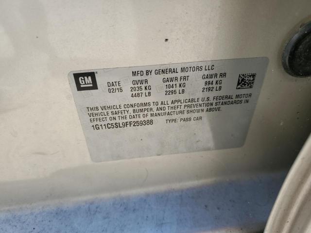 1G11C5SL9FF259388 - 2015 CHEVROLET MALIBU 1LT 银色 照片 12