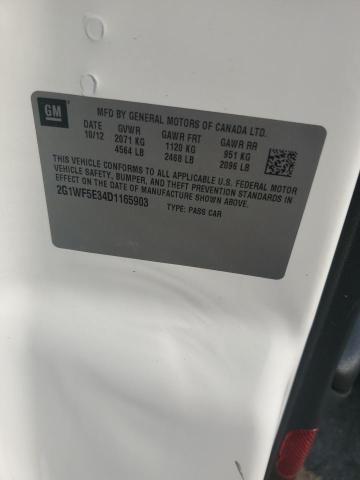 2G1WF5E34D1165903 - 2013 CHEVROLET IMPALA LS WHITE photo 12