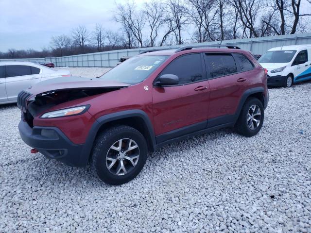 1C4PJMBS6EW202816 - 2014 JEEP CHEROKEE TRAILHAWK BURGUNDY photo 1