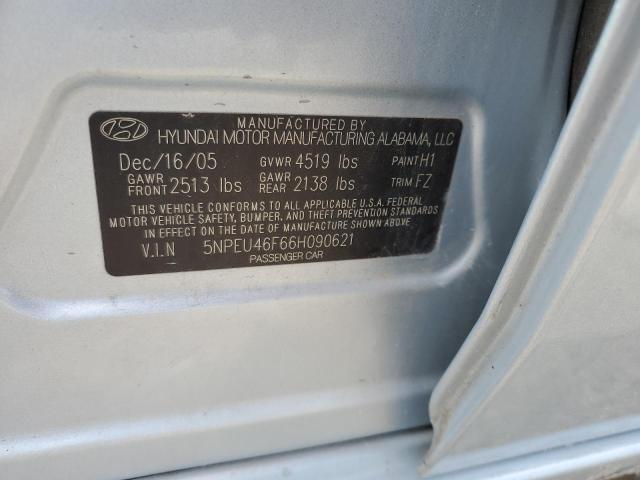 5NPEU46F66H090621 - 2006 HYUNDAI SONATA GLS BLUE photo 12