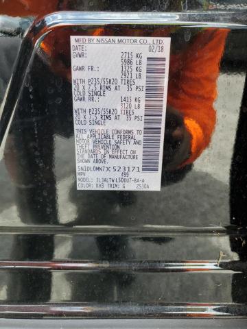 5N1DL0MN7JC523171 - 2018 INFINITI QX60 BLACK photo 13