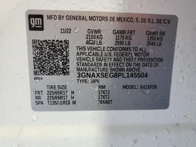 3GNAXSEG8PL145504 - 2023 CHEVROLET EQUINOX LS 白色 照片 13