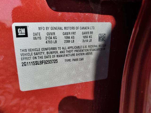 2G1115SL8F9293725 - 2015 CHEVROLET IMPALA LT RED photo 12