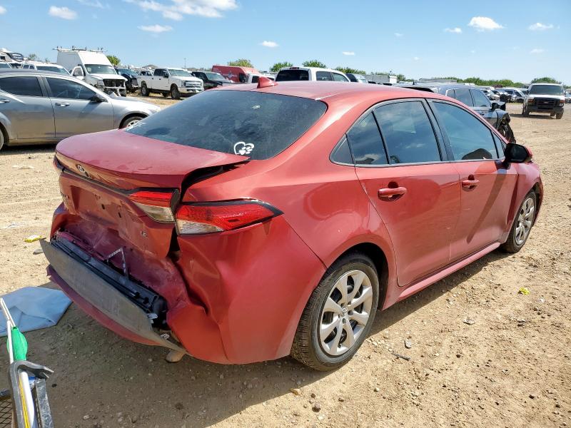 5YFEPMAEXMP149336 - 2021 TOYOTA COROLLA LE RED photo 3