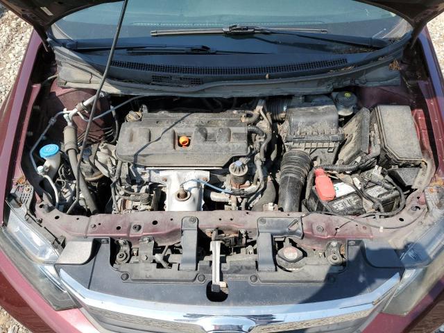 19XFB2F56CE029615 - 2012 HONDA CIVIC LX BURGUNDY photo 11