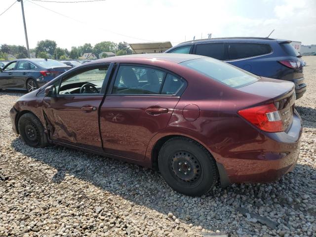 19XFB2F56CE029615 - 2012 HONDA CIVIC LX BURGUNDY photo 2