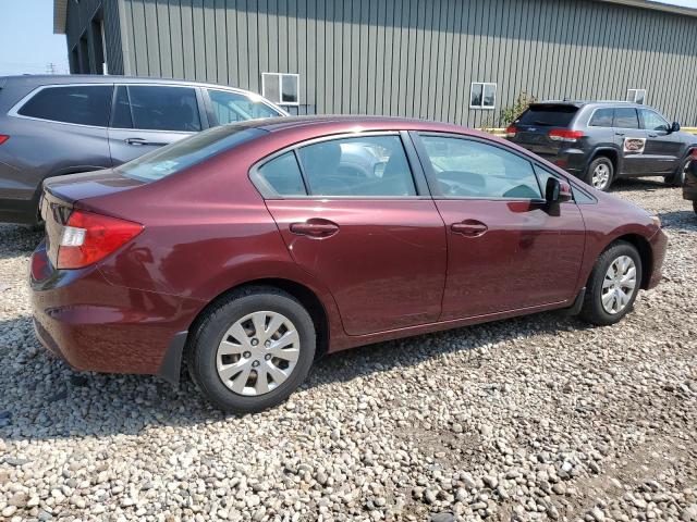 19XFB2F56CE029615 - 2012 HONDA CIVIC LX BURGUNDY photo 3