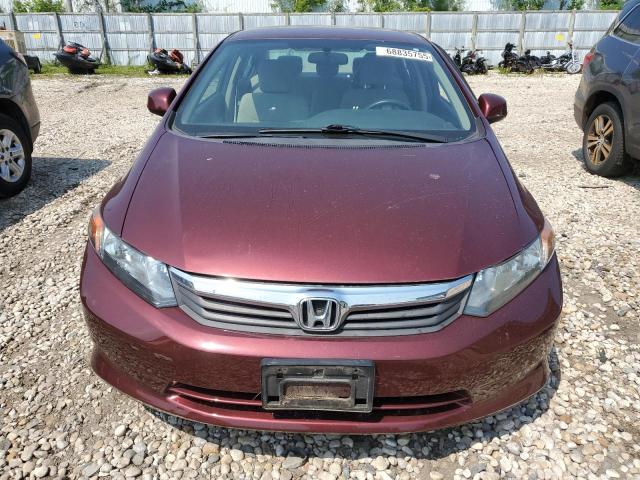 19XFB2F56CE029615 - 2012 HONDA CIVIC LX BURGUNDY photo 5