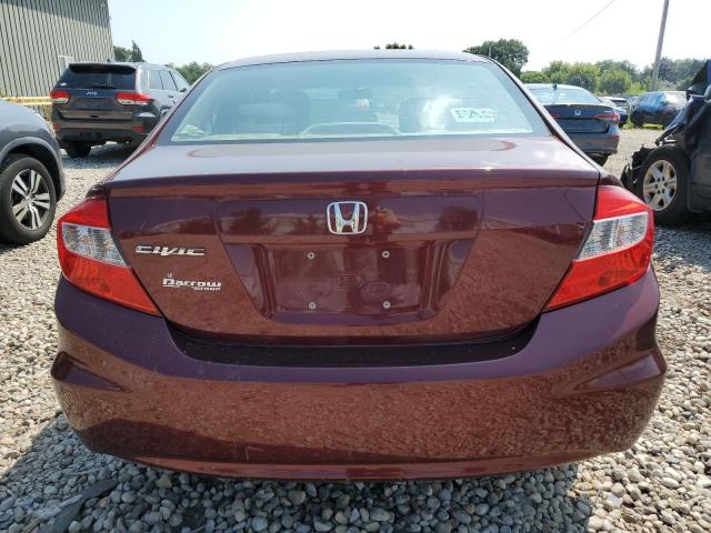 19XFB2F56CE029615 - 2012 HONDA CIVIC LX BURGUNDY photo 6