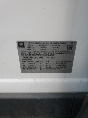 2GNAXJEV1J6213551 - 2018 CHEVROLET EQUINOX LT 白色 照片 12