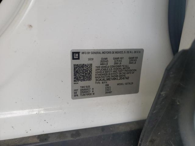 3GKALMEV8KL204742 - 2019 GMC TERRAIN SLE თეთრი ფოტო 12