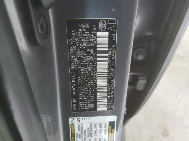 2T1BR32E57C777315 - 2007 TOYOTA COROLLA CE GRAY photo 12
