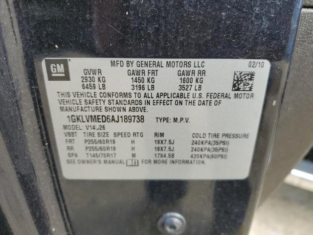 1GKLVMED6AJ189738 - 2010 GMC ACADIA SLT-1 Қара фото 13