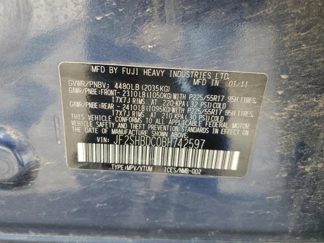 JF2SHBDC0BH742597 - 2011 SUBARU FORESTER 2.5X PREMIUM 蓝色 照片 12