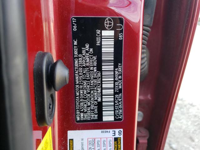 NMTKHMBX2JR023067 - 2018 TOYOTA C-HR XLE RED photo 12