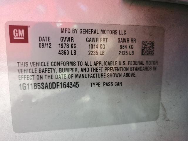 1G11B5SA0DF164345 - 2013 CHEVROLET MALIBU LS Silber Foto 12