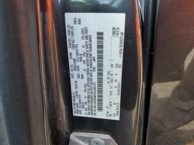 5LMCJ2D94HUL08137 - 2017 LINCOLN MKC SELECT أسود صورة 12