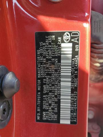 2T1BURHE7GC525428 - 2016 TOYOTA COROLLA L Qırmızı foto 12