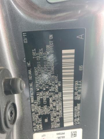 5TDYK3DC8BS131860 - 2011 TOYOTA SIENNA XLE GRAY photo 12