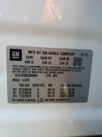 KL4CJESB0LB046601 - 2020 BUICK ENCORE PREFERRED WHITE photo 12