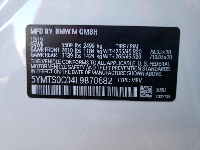 5YMTS0C04L9B70682 - 2020 BMW X3 M COMPETITION WHITE photo 14
