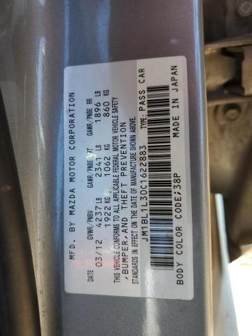 JM1BL1L30C1622883 - 2012 MAZDA SPEED 3 ვერცხლისფერი ფოტო 13