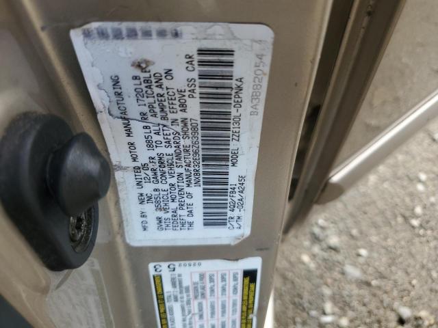 1NXBR32E96Z639807 - 2006 TOYOTA COROLLA CE ოქროსფერი ფოტო 12