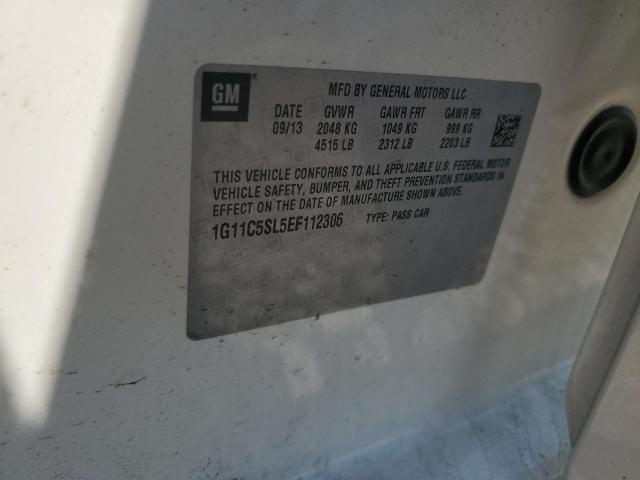 1G11C5SL5EF112306 - 2014 CHEVROLET MALIBU 1LT 白色 照片 12