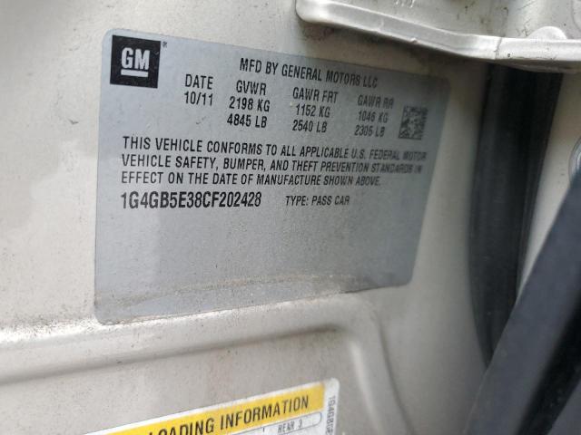 1G4GB5E38CF202428 - 2012 BUICK LACROSSE CONVENIENCE 米色 照片 12