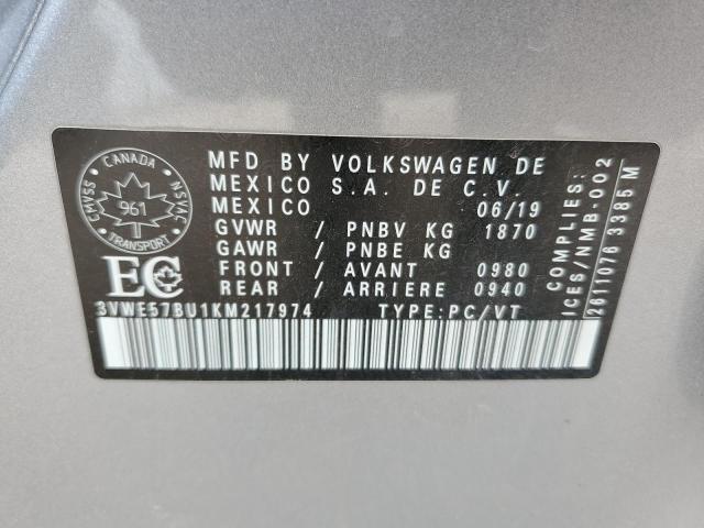 3VWE57BU1KM217974 - 2019 VOLKSWAGEN JETTA SEL SILVER photo 13