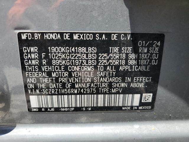 3CZRZ1H56RM742975 - 2024 HONDA HR-V SPORT 灰色 照片 14