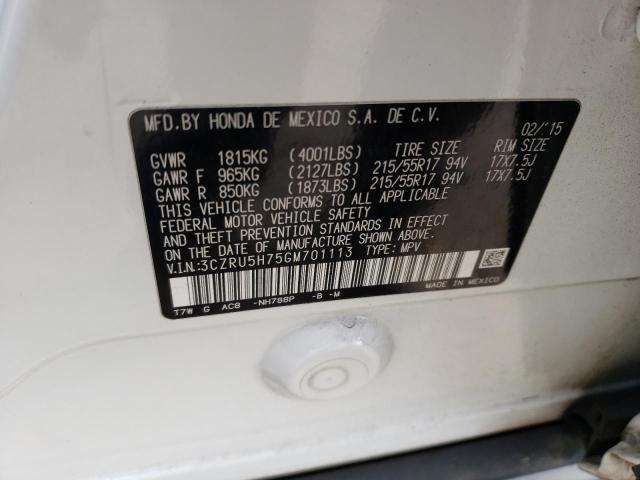 3CZRU5H75GM701113 - 2016 HONDA HR-V EXL WHITE photo 13