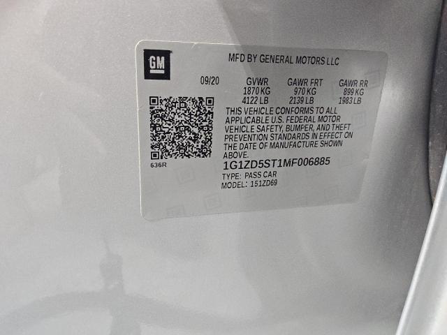 1G1ZD5ST1MF006885 - 2021 CHEVROLET MALIBU LT SILVER photo 12