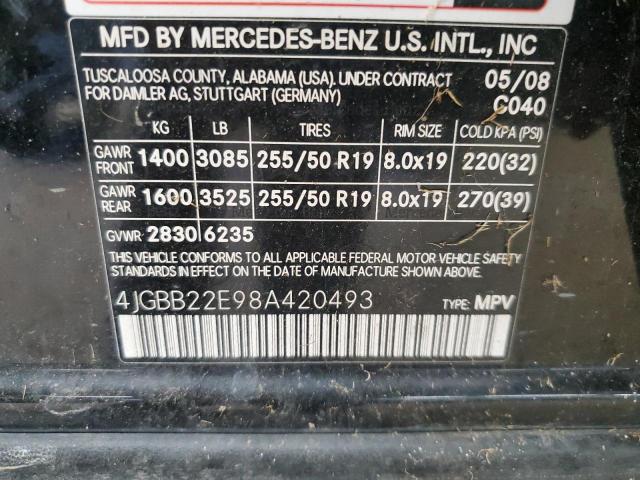 4JGBB22E98A420493 - 2008 MERCEDES-BENZ ML 320 CDI BLACK photo 13