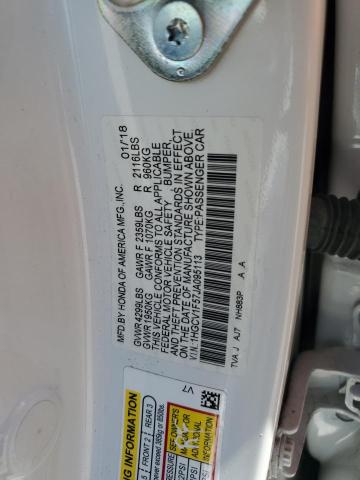 1HGCV1F57JA095113 - 2018 HONDA ACCORD EXL WHITE photo 13
