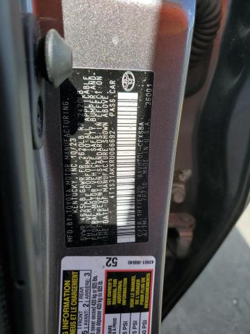 4T1S31AKXRU066692 - 2024 TOYOTA CAMRY SE NIGHT SHADE GRAY photo 12