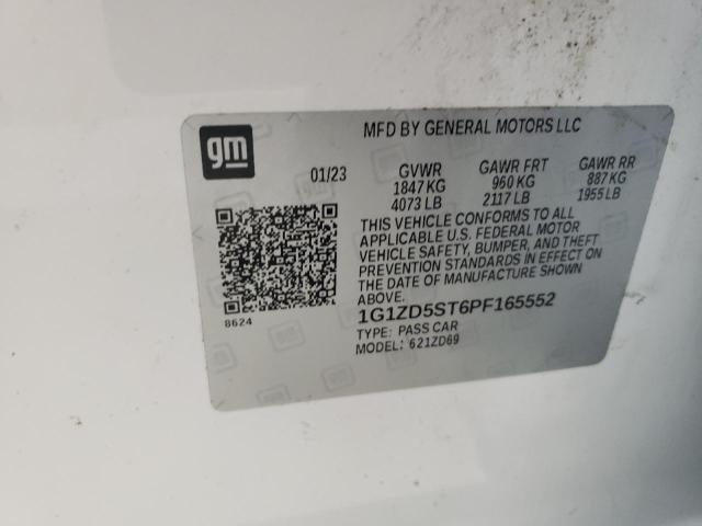 1G1ZD5ST6PF165552 - 2023 CHEVROLET MALIBU LT თეთრი ფოტო 13