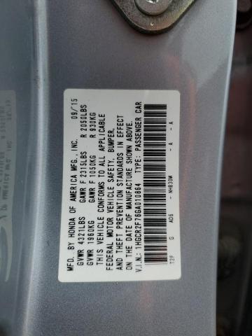 1HGCR2F76GA010864 - 2016 HONDA ACCORD EX 银色 照片 13