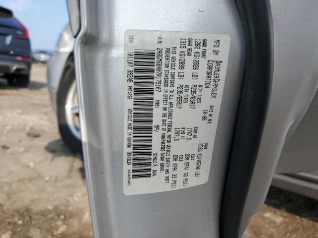 2A8GM68X07R179107 - 2007 CHRYSLER PACIFICA TOURING SILVER photo 13