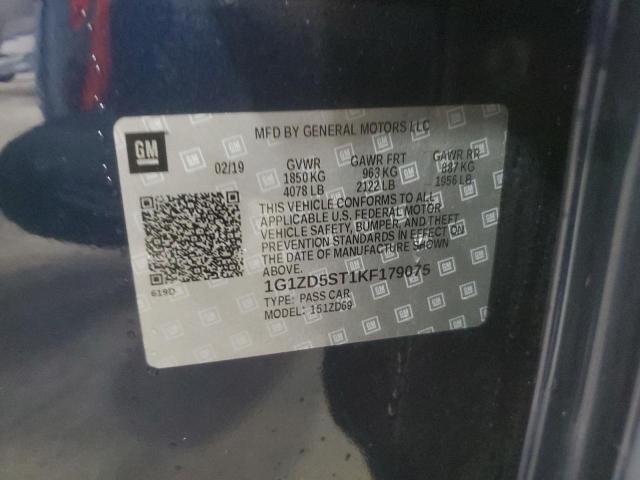 1G1ZD5ST1KF179075 - 2019 CHEVROLET MALIBU LT BLUE photo 12