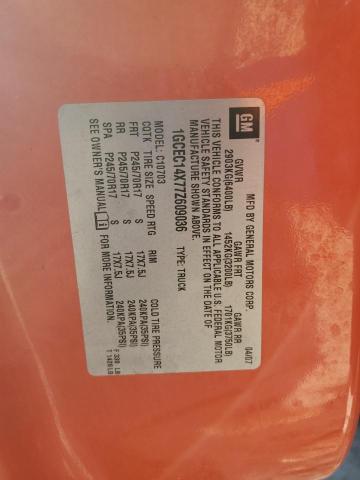 1GCEC14X77Z609036 - 2007 CHEVROLET SILVERADO C1500 CLASSIC ORANGE photo 12