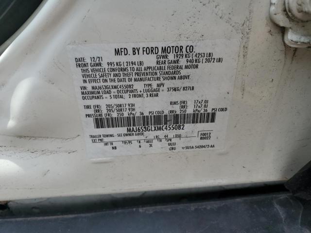 MAJ6S3GLXMC455082 - 2021 FORD ECOSPORT SE Beyaz fotoğraf 13