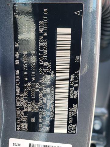 5TDHZRAH7MS533063 - 2021 TOYOTA HIGHLANDER XLE GRAY photo 13