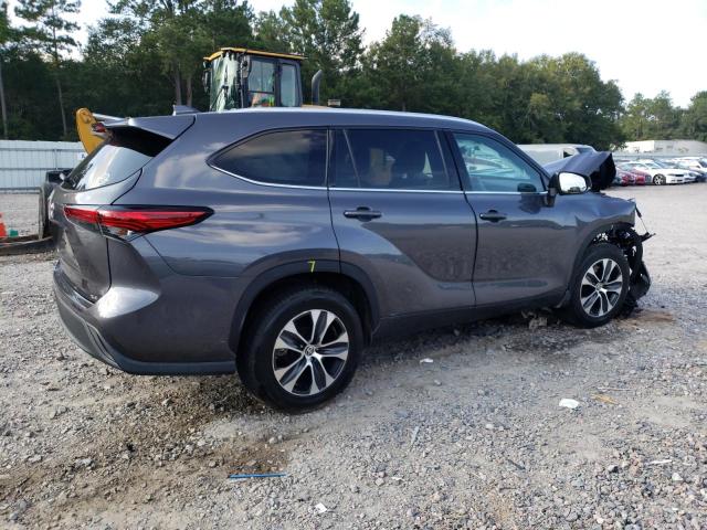 5TDHZRAH7MS533063 - 2021 TOYOTA HIGHLANDER XLE GRAY photo 3