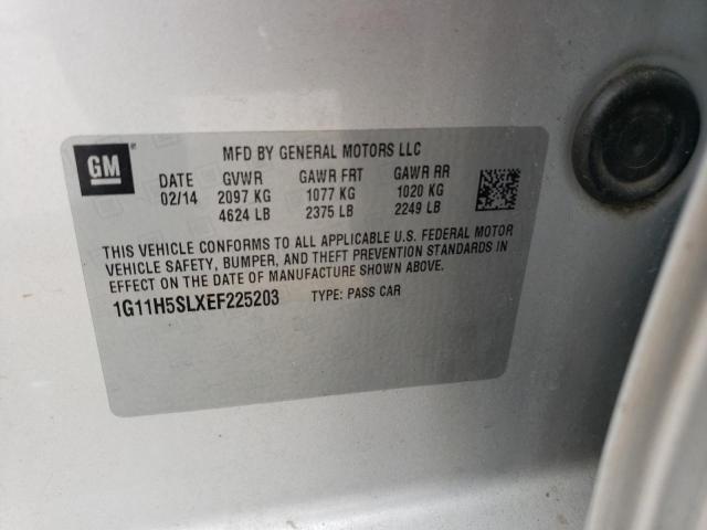 1G11H5SLXEF225203 - 2014 CHEVROLET MALIBU LTZ ვერცხლისფერი ფოტო 12